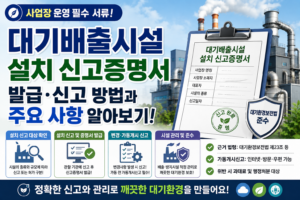 대기배출시설 설치 신고 증명서란? 발급·신고 방법과 주요 사항 알아보기 1 대기배출시설 설치 신고 증명서 썸네일