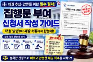 채권 추심 및 압류를 위한 집행문 부여 신청서 작성 가이드 - 강제집행 전 준비사항과 작성 방법 1 채권 추심 및 압류를 위한 집행문 부여 신청서 작성 가이드 썸네일